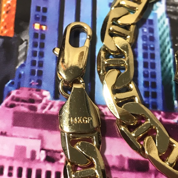 14KT Gold Plated GP Cuban Link Chain. Length is 22” - Picture 5 of 5